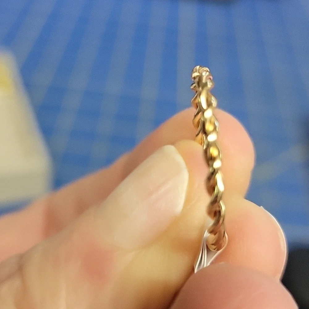 Rope Gold Tone Ring Size 8